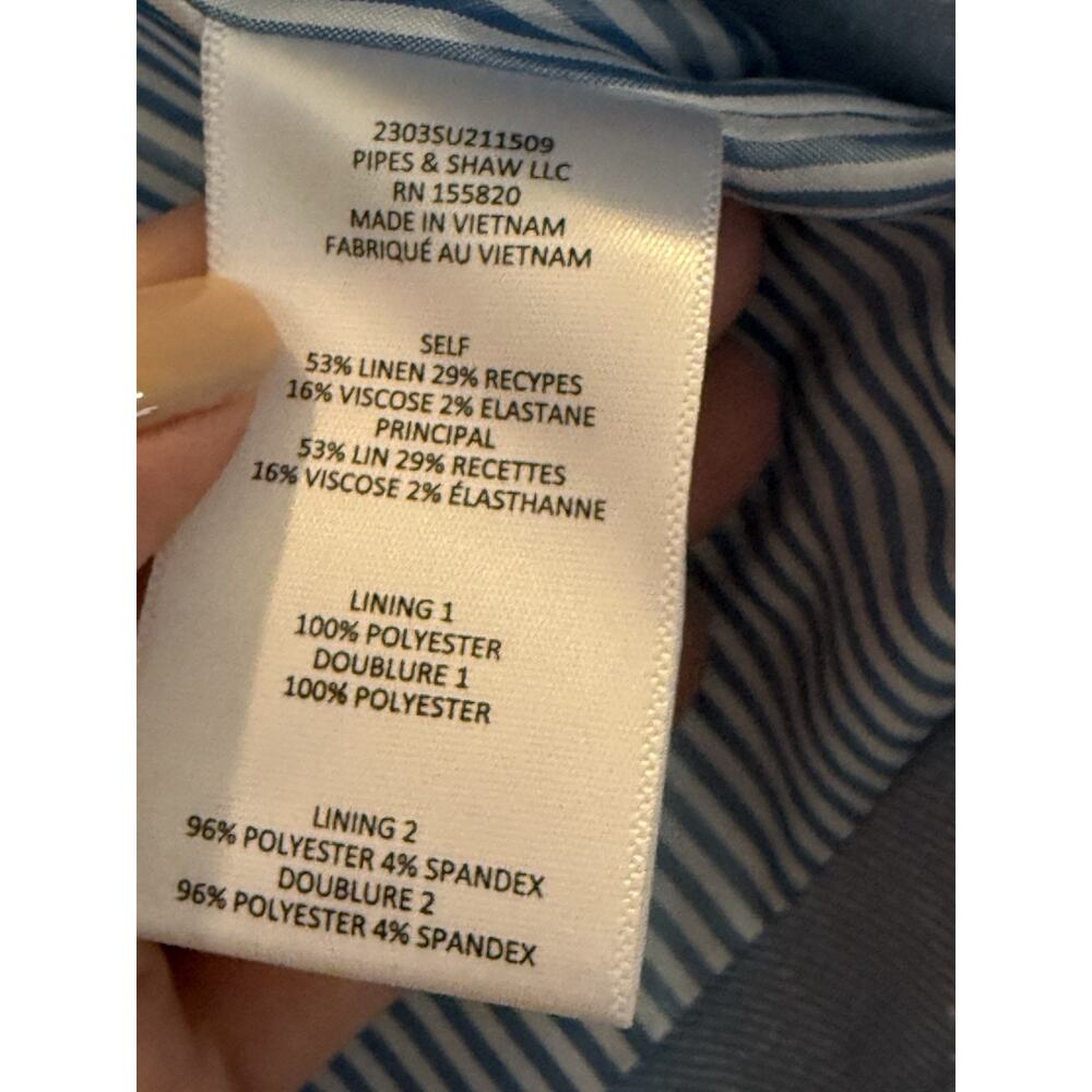Veronica Beard Diego Linen Dickey Blazer Size 10 in Lake Blue - Picture 6 of 7